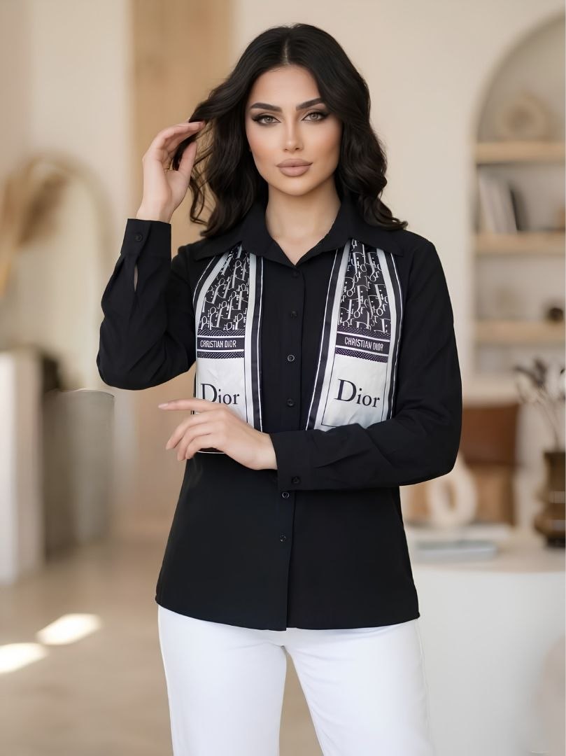 Black Button-Up Shirt With Lycra