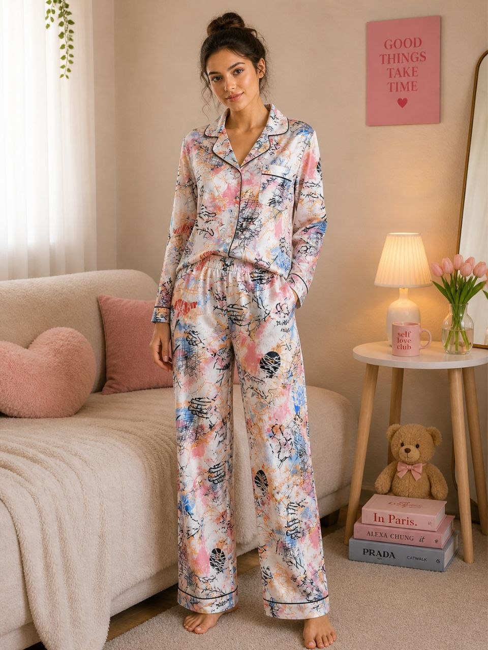 Shein 2-Piece Satin Pajama Set