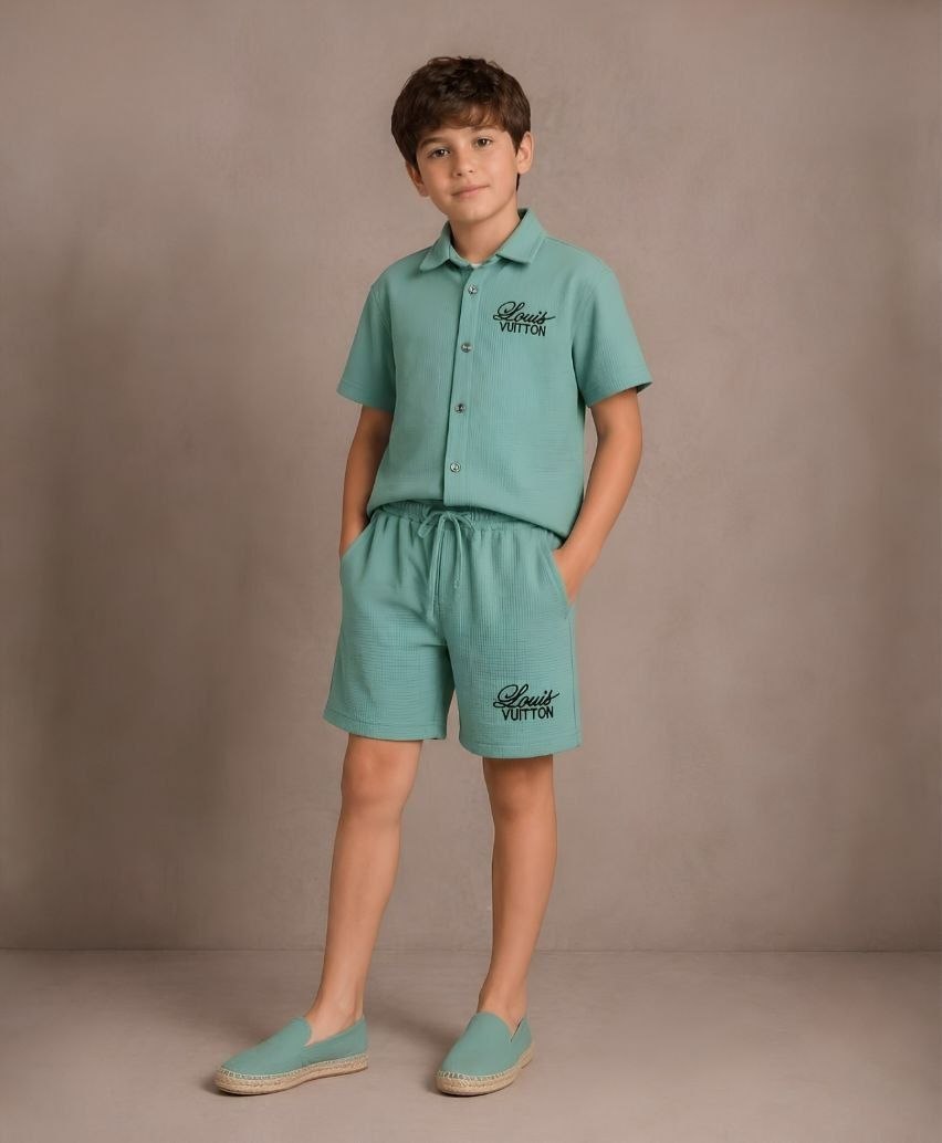 Boys Casual Collar Shorts Set