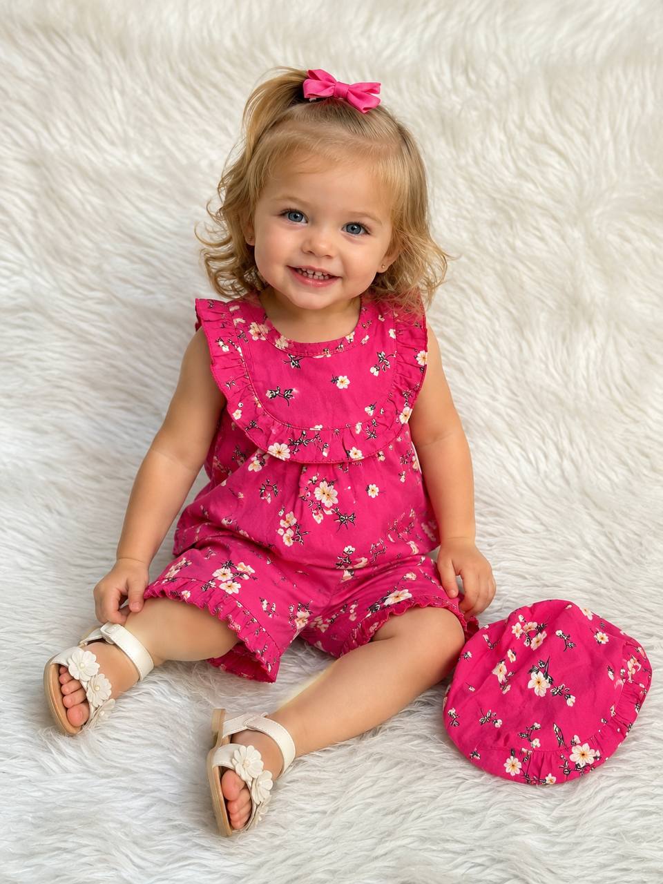 Baby Girl Printed Set With Hat
