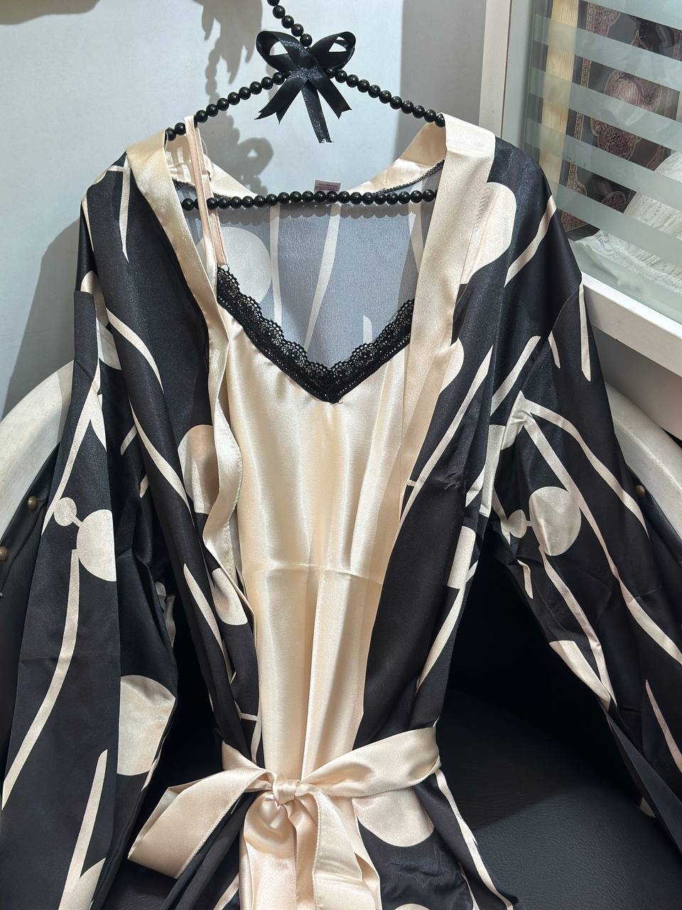 Satin Lingerie Set With Robe