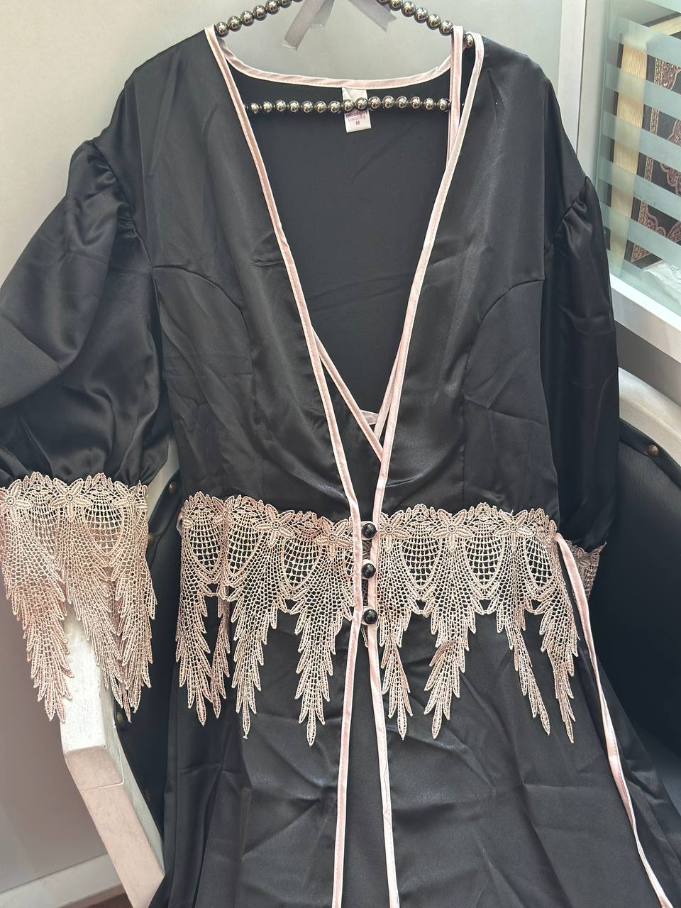 Long Satin Lingerie Set With Robe