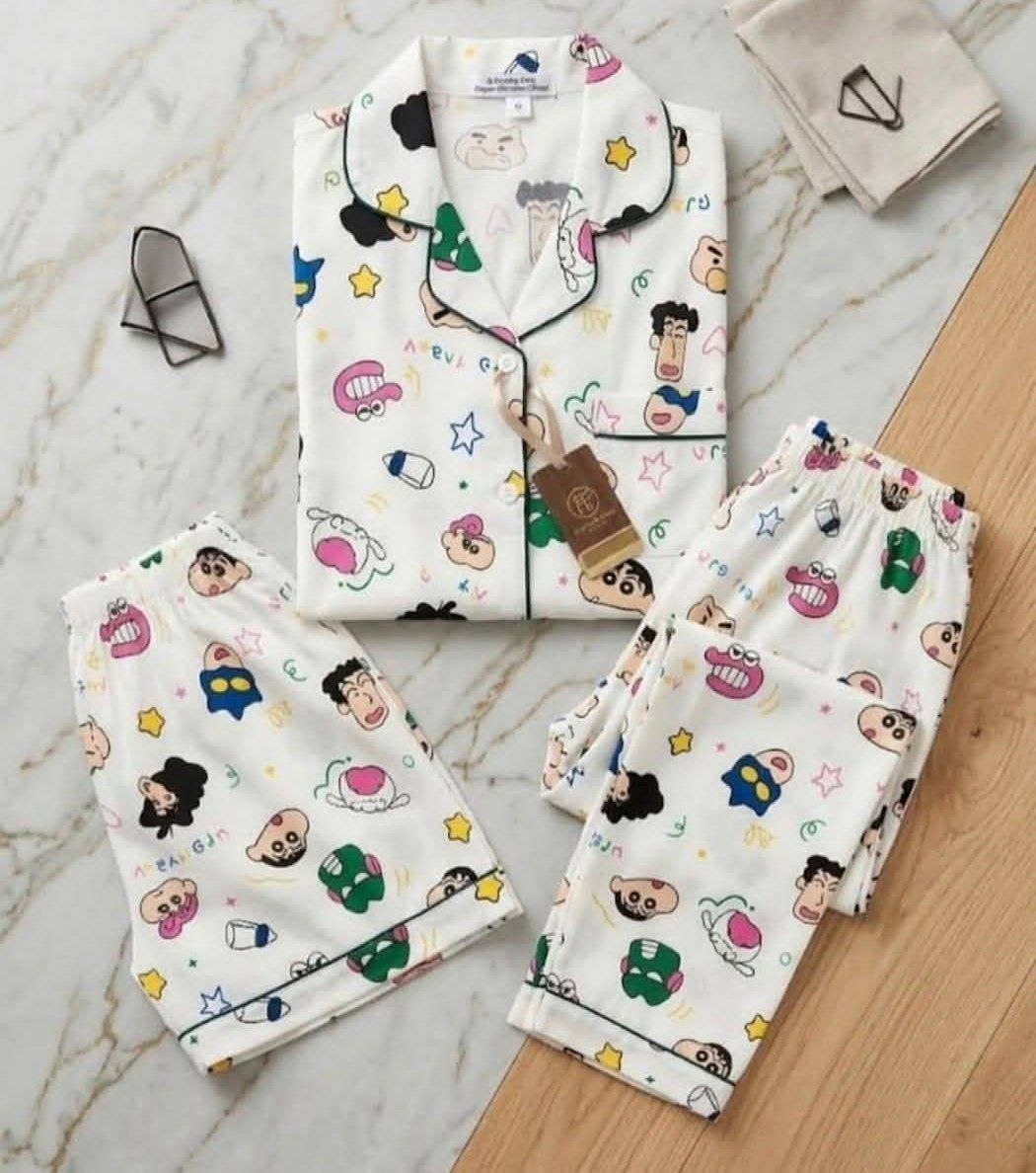 Shein 3-Piece Cartoon Pajama Set