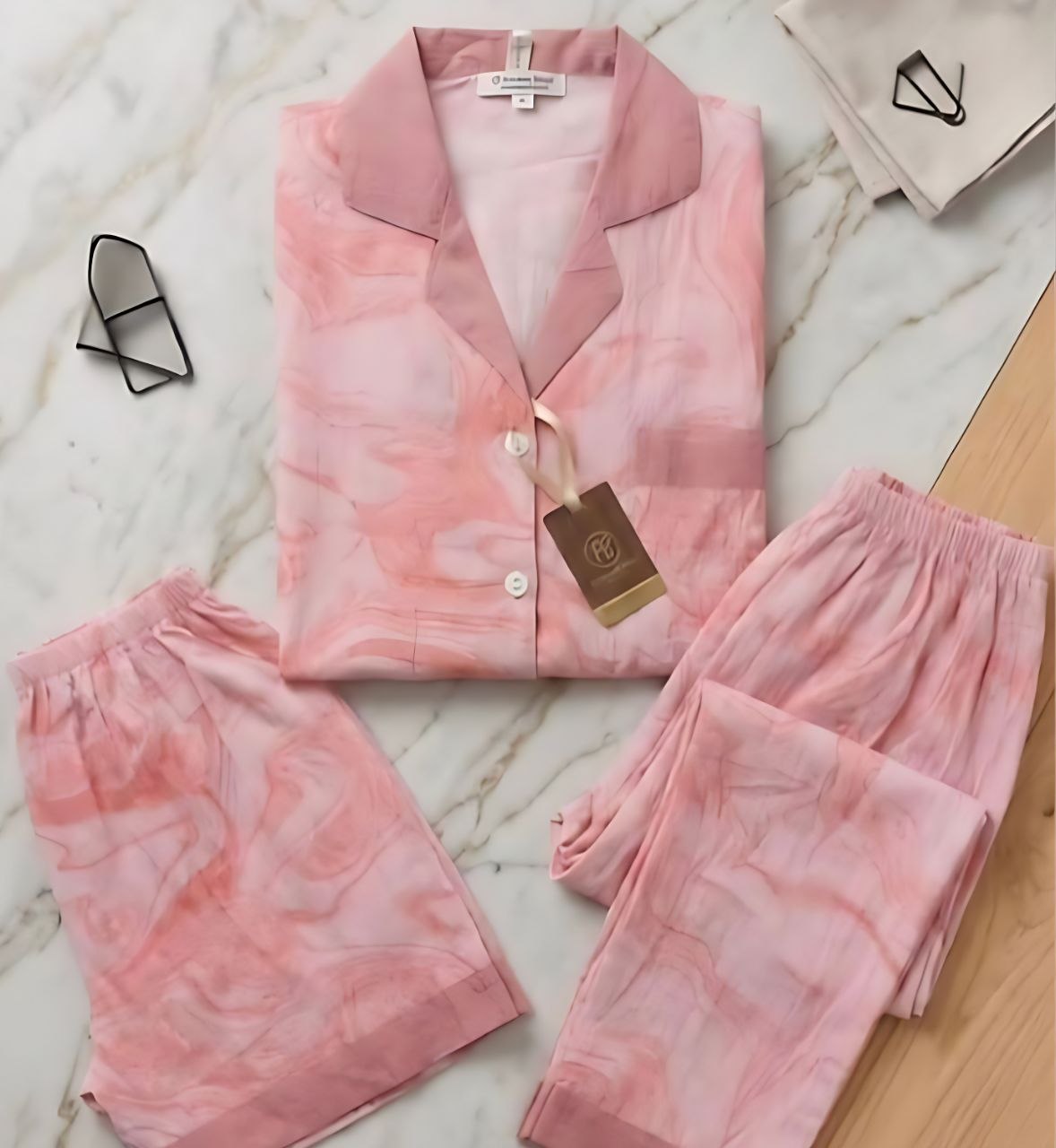 Shein 3-Piece Ribbed Pajama Set