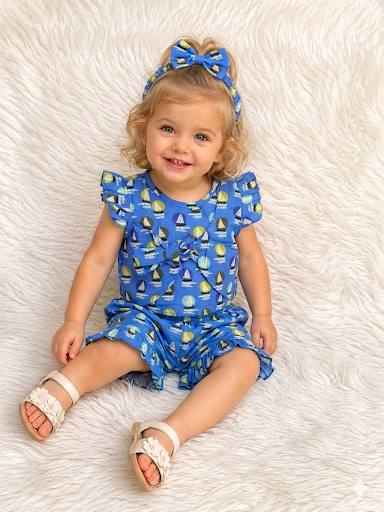 Baby Girl Printed Set With Hat
